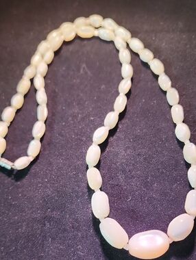 Pearl-Effect Cream Beaded Necklace - Classic Women's Jewelry